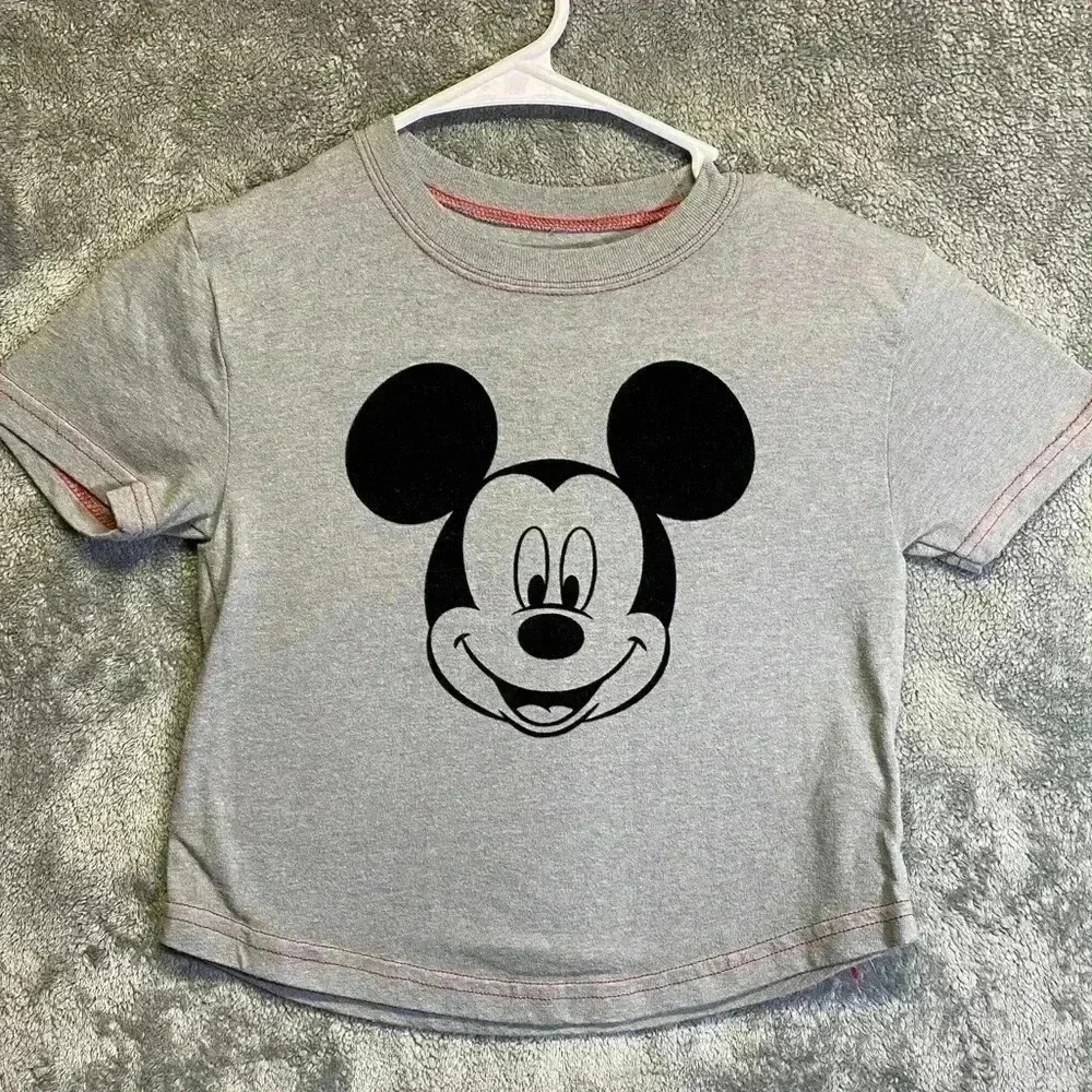 Disney Junior‎ Unisex Gray with Black Mickey Mouse print Tshirt Size 4T